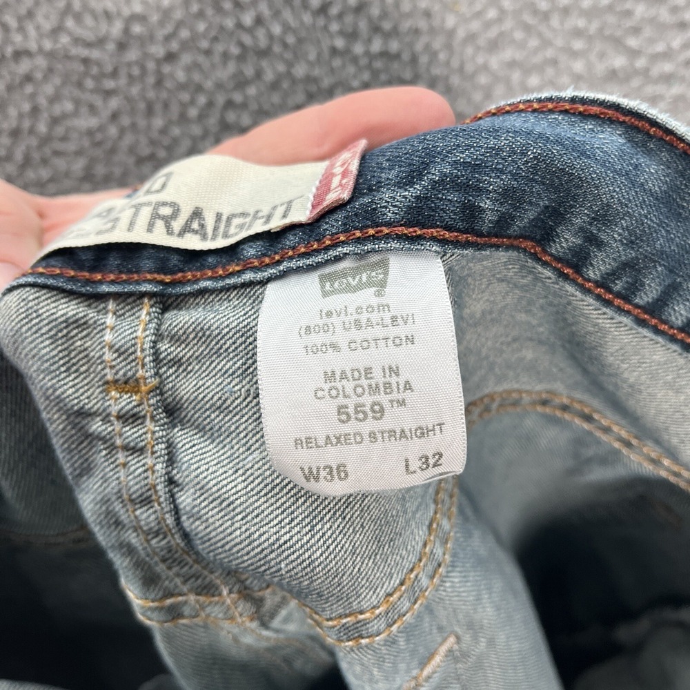 Levis 559 Jeans Mens 36x32 Blue Denim Relaxed Workwear Grunge Skater Baggy * - Picture 7 of 11